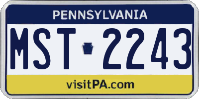 PA license plate MST2243