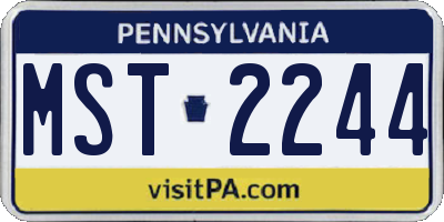 PA license plate MST2244