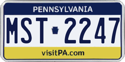 PA license plate MST2247