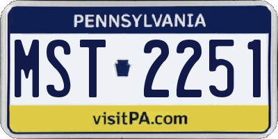 PA license plate MST2251