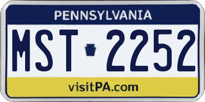 PA license plate MST2252
