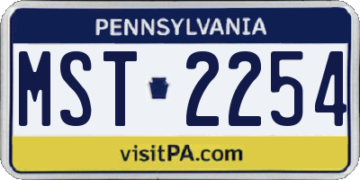 PA license plate MST2254