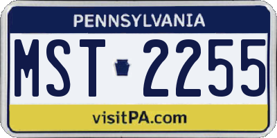 PA license plate MST2255