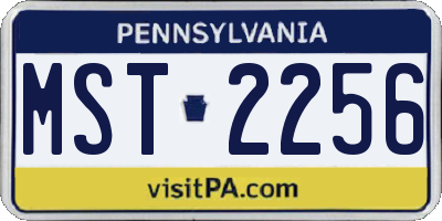 PA license plate MST2256