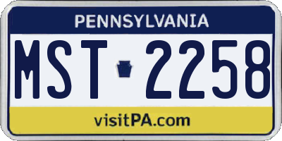 PA license plate MST2258