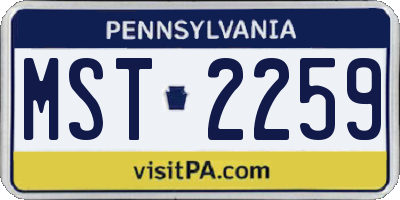 PA license plate MST2259