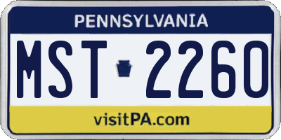 PA license plate MST2260
