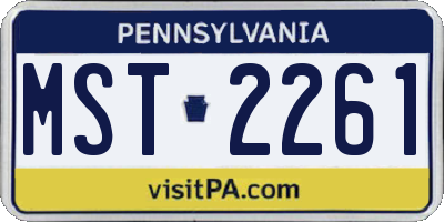 PA license plate MST2261