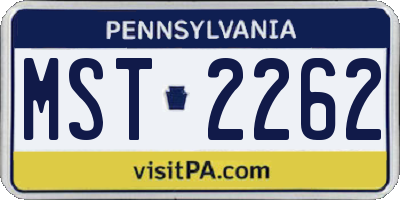 PA license plate MST2262