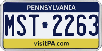 PA license plate MST2263