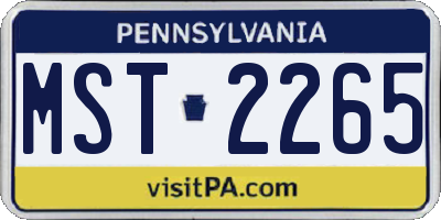 PA license plate MST2265