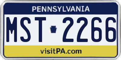 PA license plate MST2266