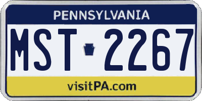 PA license plate MST2267