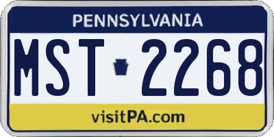 PA license plate MST2268