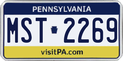 PA license plate MST2269