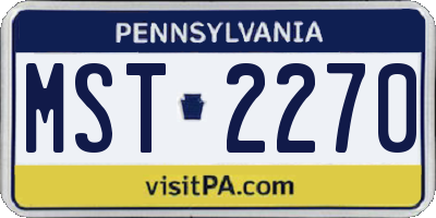 PA license plate MST2270