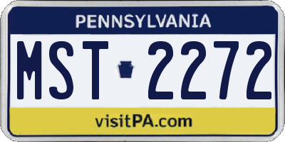 PA license plate MST2272
