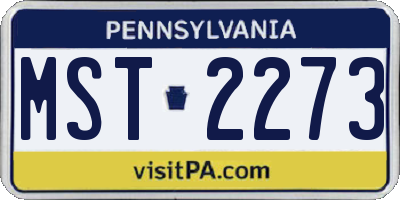 PA license plate MST2273
