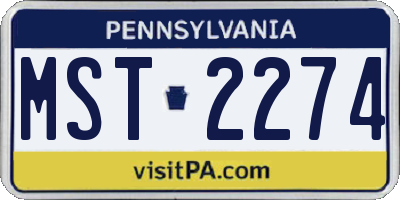 PA license plate MST2274