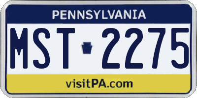 PA license plate MST2275