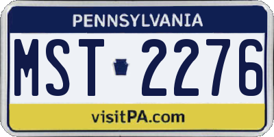 PA license plate MST2276