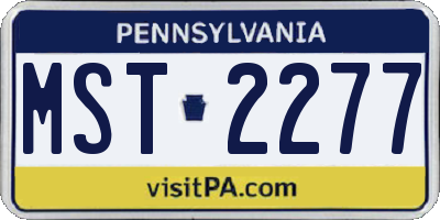 PA license plate MST2277