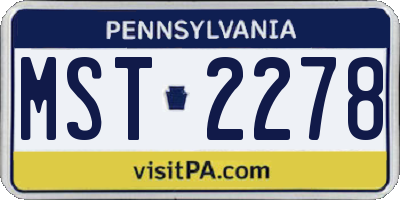 PA license plate MST2278