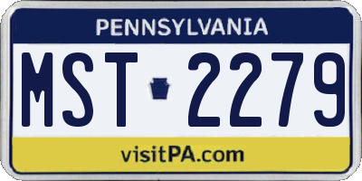 PA license plate MST2279