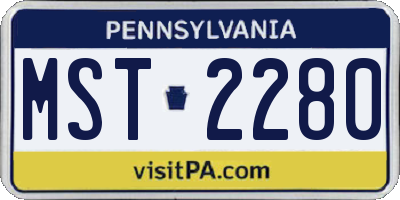 PA license plate MST2280