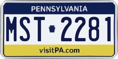 PA license plate MST2281