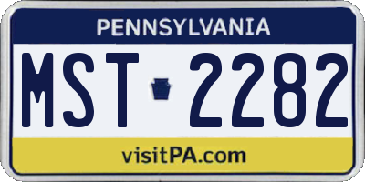 PA license plate MST2282