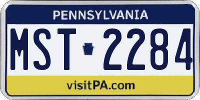 PA license plate MST2284
