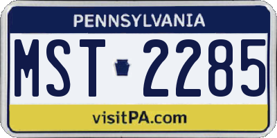 PA license plate MST2285
