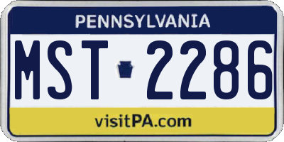 PA license plate MST2286