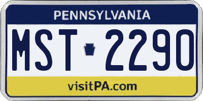 PA license plate MST2290