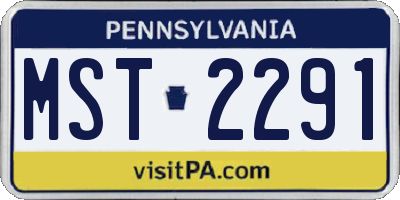 PA license plate MST2291