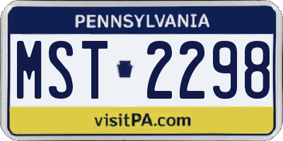PA license plate MST2298