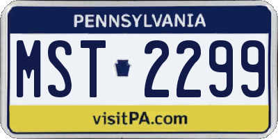 PA license plate MST2299