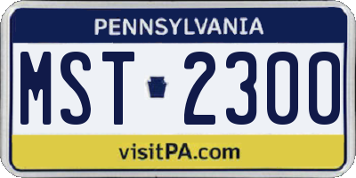 PA license plate MST2300