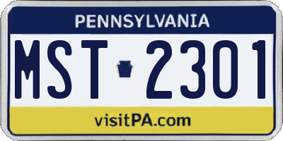 PA license plate MST2301