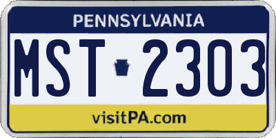 PA license plate MST2303