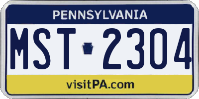 PA license plate MST2304