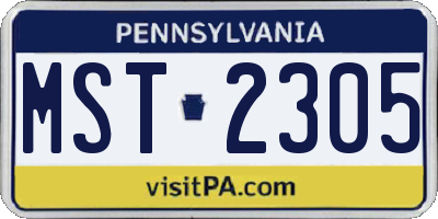 PA license plate MST2305