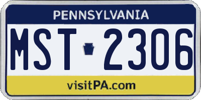PA license plate MST2306