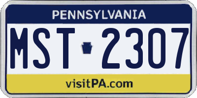 PA license plate MST2307