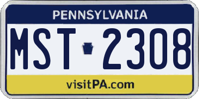 PA license plate MST2308