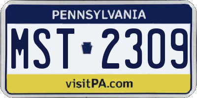 PA license plate MST2309