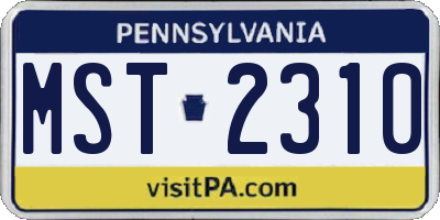 PA license plate MST2310