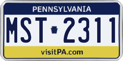 PA license plate MST2311