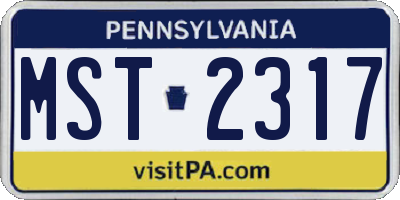 PA license plate MST2317
